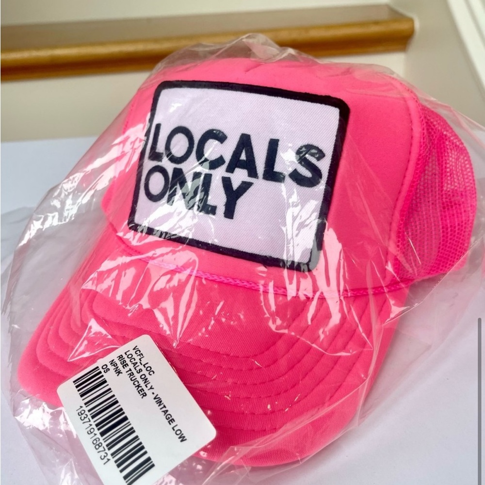 NWT Aviator Nation Vintage mesh Trucker Hat Locals Only Patch โ Neon pink - Picture 9 of 10